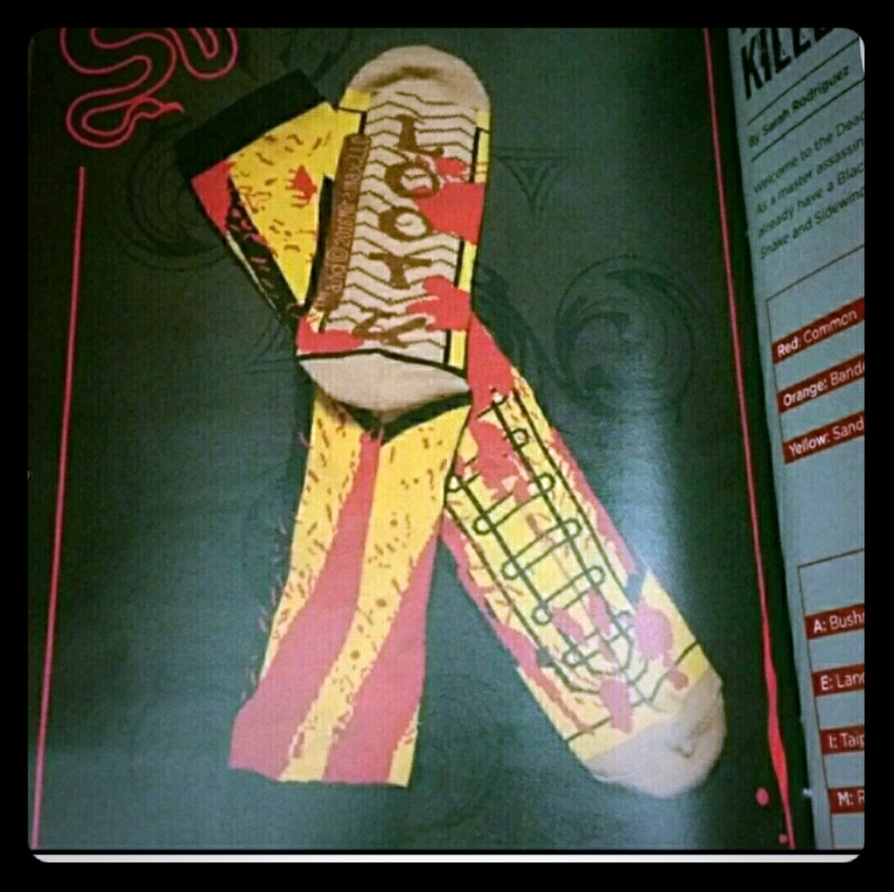 Kill Bill loot crate socks.